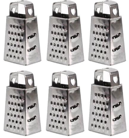 Kit 6 Mini Ralador Fatiador 4 Faces 8 Cm Inox Coração KEHOME Menor preço em Kit 6 Mini Ralador Fatiador 4 Faces 8 Cm Inox Coração KEHOME