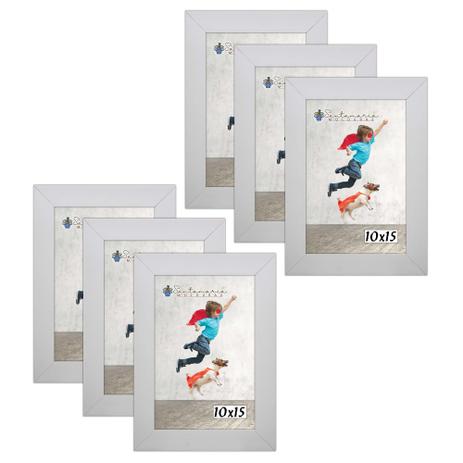 Kit 6 Molduras Porta Retrato 10X15 Branco - Santamaria molduras Menor preço em Kit 6 Molduras Porta Retrato 10X15 Branco - Santamaria molduras