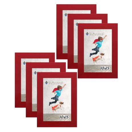 Kit 6 Molduras Porta Retrato 10X15 Vermelho - Santamaria molduras é boa?