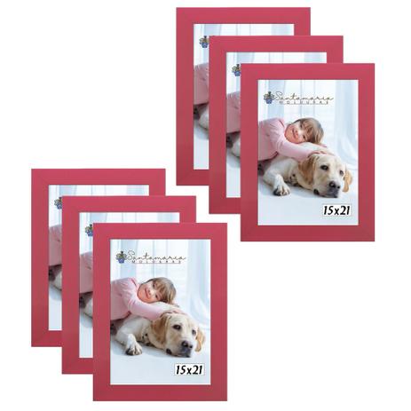 Kit 6 Molduras Porta Retrato 15X21 Rosa - Santamaria molduras Menor preço em Kit 6 Molduras Porta Retrato 15X21 Rosa - Santamaria molduras