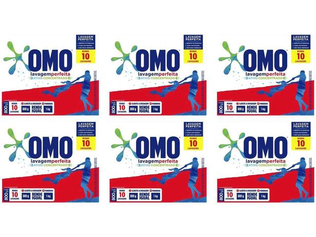 Kit 6 OMO Lava Roupas Sabão em Pó Lavagem Perfeita 800g é boa?