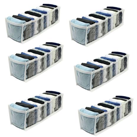Kit 6 Organizador de Gavetas Transparente e Branco 11 Nichos Colmeia 10x34x10 123Organizei - 123 Organizei Menor preço em Kit 6 Organizador de Gavetas Transparente e Branco 11 Nichos Colmeia 10x34x10 123Organizei - 123 Organizei