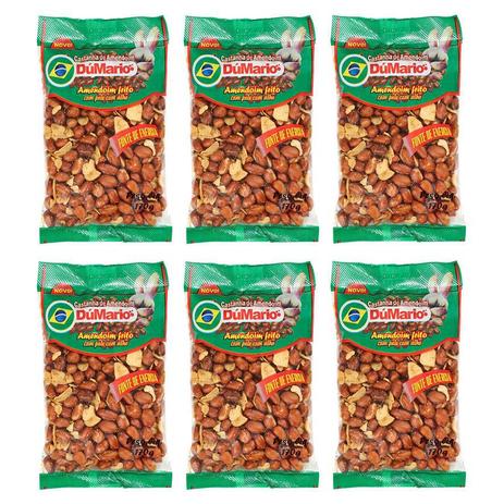 Kit 6 Pacotes Amendoim com Alho Frito com Casca Salgado 170 gramas - Amendoim dumario Menor preço em Kit 6 Pacotes Amendoim com Alho Frito com Casca Salgado 170 gramas - Amendoim dumario