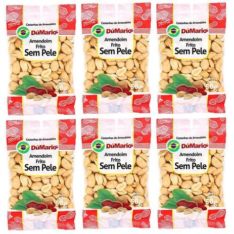 Kit 6 Pacotes Amendoim sem Casca Frito Salgado 50 gramas - Amendoim dumario Menor preço em Kit 6 Pacotes Amendoim sem Casca Frito Salgado 50 gramas - Amendoim dumario