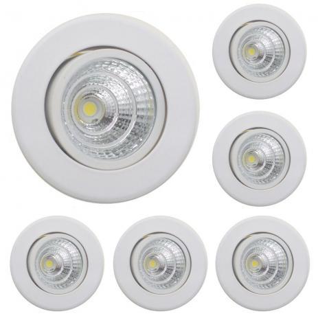 KIT 6 Pçs Spot Led Cob Superled Redondo 3W Branco Frio Embutir Articulavel Modelo Luxo BIvolt - Nogaled Menor preço em KIT 6 Pçs Spot Led Cob Superled Redondo 3W Branco Frio Embutir Articulavel Modelo Luxo BIvolt - Nogaled