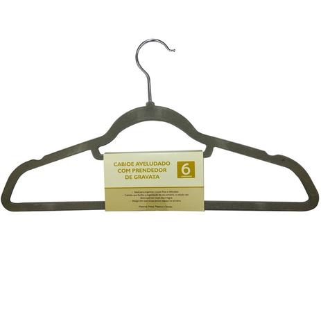 Kit 6 peças cabide aveludado com prendedor de gravata - cleanhome Menor preço em Kit 6 peças cabide aveludado com prendedor de gravata - cleanhome