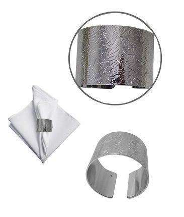Kit 6 peças porta guardanapo redondo metal desenhado - Fwb Menor preço em Kit 6 peças porta guardanapo redondo metal desenhado - Fwb