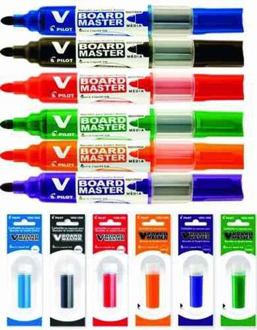 Kit 6 Pincel + 6 Refil Quadro Branco Marcador - Pilot Menor preço em Kit 6 Pincel + 6 Refil Quadro Branco Marcador - Pilot