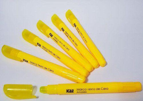 Kit 6 Pincel Marca Texto Gel Amarela Fluorescente Kaz Menor preço em Kit 6 Pincel Marca Texto Gel Amarela Fluorescente Kaz