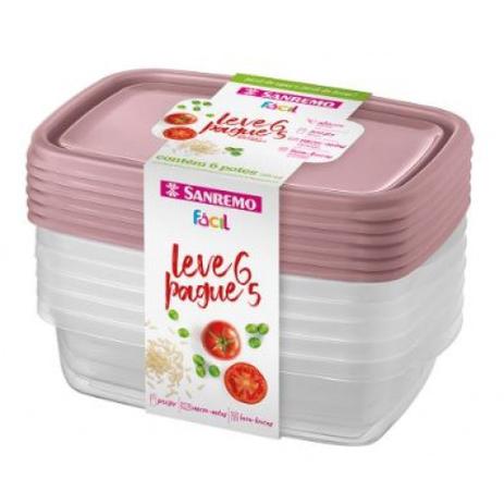 Kit 6 Potes Plastico 785ml Sanremo Menor preço em Kit 6 Potes Plastico 785ml Sanremo