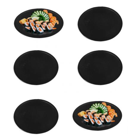 Kit 6 Pratos 25cm Raso em Melamina/Plastico Preto para Sushi Utilgoods Menor preço em Kit 6 Pratos 25cm Raso em Melamina/Plastico Preto para Sushi Utilgoods