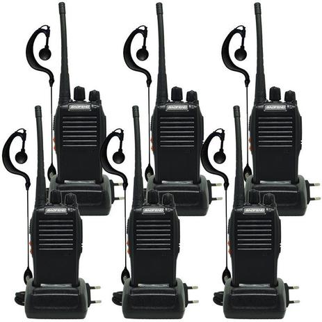 Kit 6 Rádios Comunicador HT Walk Talk UHF 16 Canais Profissional + Fone Baofeng BF-777S Preto Bivolt Menor preço em Kit 6 Rádios Comunicador HT Walk Talk UHF 16 Canais Profissional + Fone Baofeng BF-777S Preto Bivolt