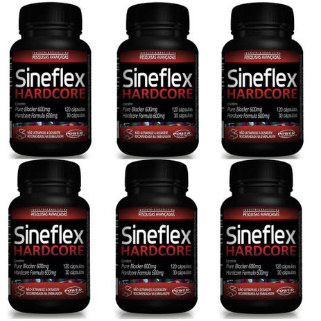Kit 6 Sineflex Hardcore (150 Cápsulas cada) - Power Supplements Menor preço em Kit 6 Sineflex Hardcore (150 Cápsulas cada) - Power Supplements