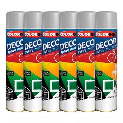 Kit 6 Tinta Spray Brilhante Uso Geral Cinza Colorgin Menor preço em Kit 6 Tinta Spray Brilhante Uso Geral Cinza Colorgin