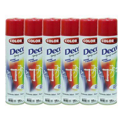 Kit 6 Tinta Spray Colorgin Decor Uso Geral Cor Vermelho Menor preço em Kit 6 Tinta Spray Colorgin Decor Uso Geral Cor Vermelho