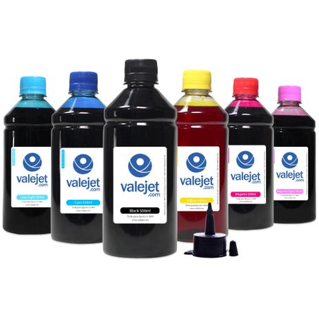KIt 6 Tintas L1800 para Epson Bulk Ink CMYK 500ml Corante - Valejet Menor preço em KIt 6 Tintas L1800 para Epson Bulk Ink CMYK 500ml Corante - Valejet