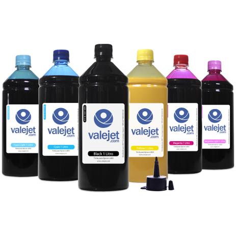 Kit 6 Tintas L800 para Epson Bulk Ink CMYK 1 Litro Pigmentada Valejet Menor preço em Kit 6 Tintas L800 para Epson Bulk Ink CMYK 1 Litro Pigmentada Valejet