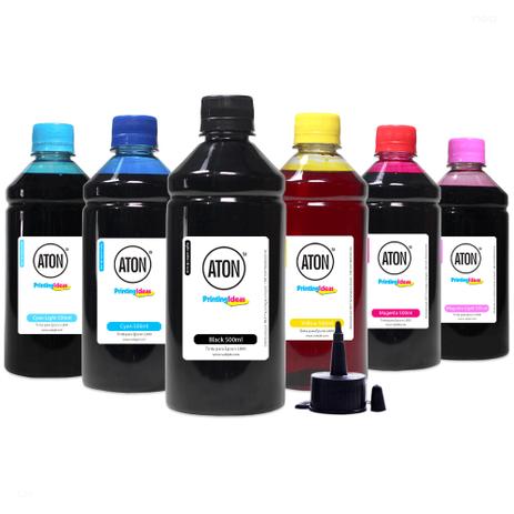 Kit 6 Tintas L800 para Epson Bulk Ink High Definition ATON CMYK 500ml - Valejet Menor preço em Kit 6 Tintas L800 para Epson Bulk Ink High Definition ATON CMYK 500ml - Valejet