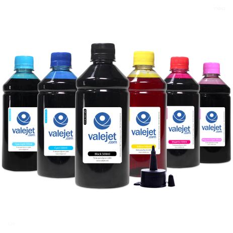 Kit 6 Tintas L800 para Epson Bulk Ink Valejet CMYK 500ml Menor preço em Kit 6 Tintas L800 para Epson Bulk Ink Valejet CMYK 500ml