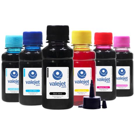 Kit 6 Tintas para Epson L810 L-810 Bulk Ink CMYK Corante 100ml - Valejet Menor preço em Kit 6 Tintas para Epson L810 L-810 Bulk Ink CMYK Corante 100ml - Valejet