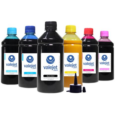 Kit 6 Tintas Sublimáticas para Epson L1300 L-1300 Bulk Ink CMYK 500ml - Valejet Menor preço em Kit 6 Tintas Sublimáticas para Epson L1300 L-1300 Bulk Ink CMYK 500ml - Valejet