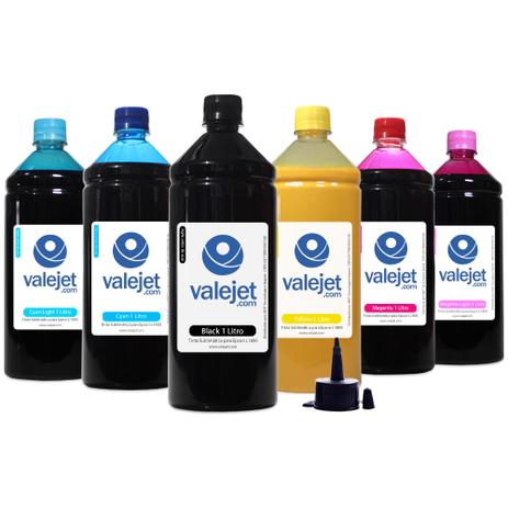 Kit 6 Tintas Sublimáticas para Epson L1800 L-1800 CMYK 1 Litro - Valejet Menor preço em Kit 6 Tintas Sublimáticas para Epson L1800 L-1800 CMYK 1 Litro - Valejet