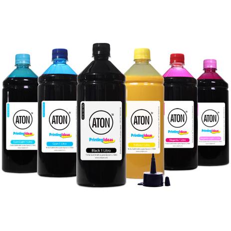 Kit 6 Tintas Sublimáticas para Epson L1800 L-1800 Ecotank CMYK Aton 1 Litro Menor preço em Kit 6 Tintas Sublimáticas para Epson L1800 L-1800 Ecotank CMYK Aton 1 Litro