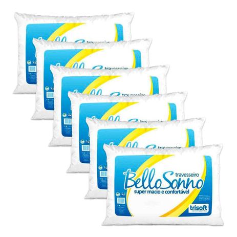 Kit 6 Travesseiros Bello Sono 45x65 Trisoft Menor preço em Kit 6 Travesseiros Bello Sono 45x65 Trisoft
