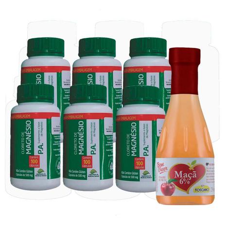 Kit 6 Unidades Cloreto De Magnésio Pa 600 Cps + 1 Omega 3 - Medinal Menor preço em Kit 6 Unidades Cloreto De Magnésio Pa 600 Cps + 1 Omega 3 - Medinal