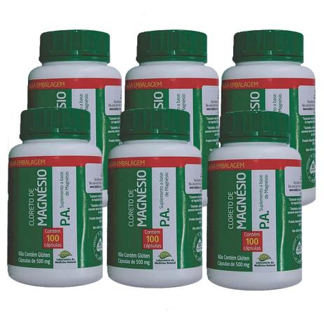 Kit 6 Unidades Cloreto De Magnésio Pa 600 Cps - Medinal Menor preço em Kit 6 Unidades Cloreto De Magnésio Pa 600 Cps - Medinal