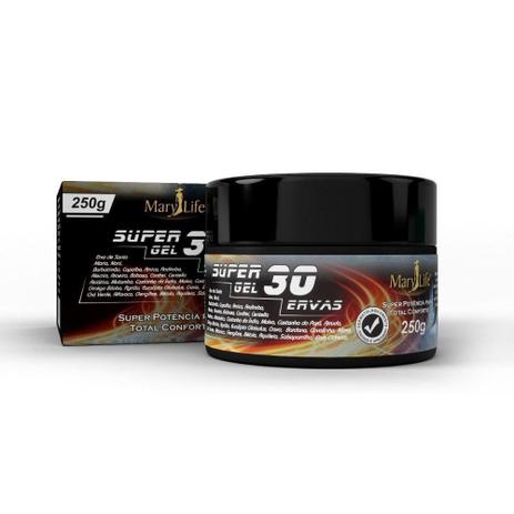Kit 6 Unidades Super Gel 30 Ervas Pomada Massageadora Efeito Quente-frio 250g - Mary Life Menor preço em Kit 6 Unidades Super Gel 30 Ervas Pomada Massageadora Efeito Quente-frio 250g - Mary Life