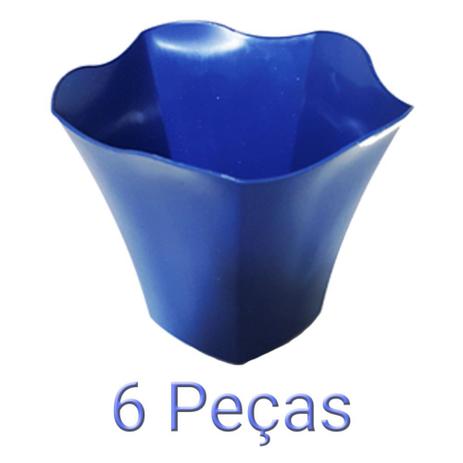 Kit 6 Vasos Cachepot Decorativo Plástico Enfeite Decoração de Mesa Jardim Cor Azul - Nacional Menor preço em Kit 6 Vasos Cachepot Decorativo Plástico Enfeite Decoração de Mesa Jardim Cor Azul - Nacional
