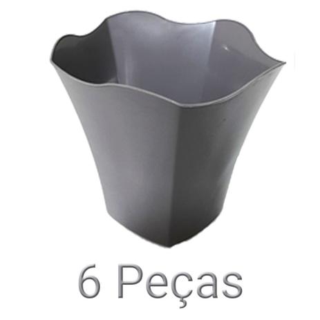 Kit 6 Vasos Cachepot Decorativo Plástico Enfeite Decoração de Mesa Jardim Cor Cinza - Nacional Menor preço em Kit 6 Vasos Cachepot Decorativo Plástico Enfeite Decoração de Mesa Jardim Cor Cinza - Nacional