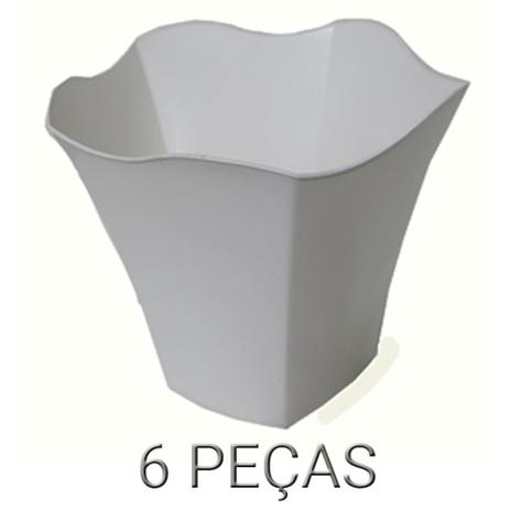 Kit 6 Vasos Cachepot Decorativo Plástico Enfeite Decoração de Mesa Jardim Cor Gelo - Nacional Menor preço em Kit 6 Vasos Cachepot Decorativo Plástico Enfeite Decoração de Mesa Jardim Cor Gelo - Nacional