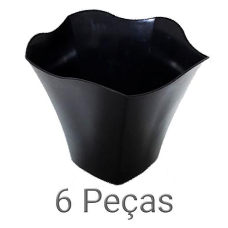 Kit 6 Vasos Cachepot Decorativo Plástico Enfeite Decoração de Mesa Jardim Cor Preta - Nacional Menor preço em Kit 6 Vasos Cachepot Decorativo Plástico Enfeite Decoração de Mesa Jardim Cor Preta - Nacional