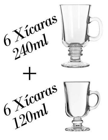 Kit 6 Xícaras 120ml + 6 240ml Dolce Gusto - Caneca Cappuccino - Crisal Menor preço em Kit 6 Xícaras 120ml + 6 240ml Dolce Gusto - Caneca Cappuccino - Crisal
