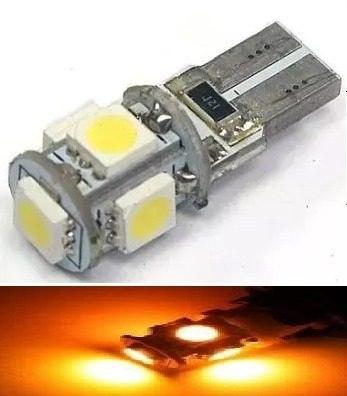 Kit 60 Lampada T10 Cambus 5 Led Amarela 12v - Mfl Menor preço em Kit 60 Lampada T10 Cambus 5 Led Amarela 12v - Mfl