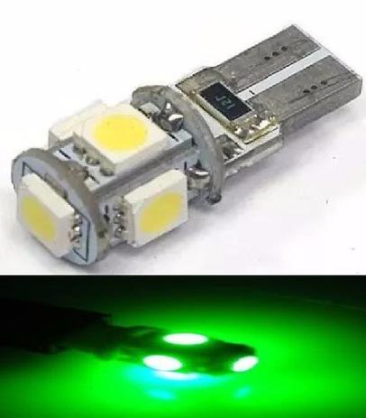 Kit 60 Lampada T10 Cambus 5 Led Verde 12v - Mfl Menor preço em Kit 60 Lampada T10 Cambus 5 Led Verde 12v - Mfl