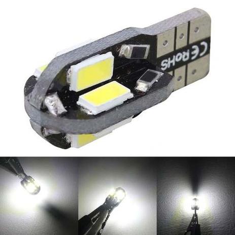 Kit 60 Lampada T10 Cambus 8 Led Branca Canceller 12v - Mfl Menor preço em Kit 60 Lampada T10 Cambus 8 Led Branca Canceller 12v - Mfl