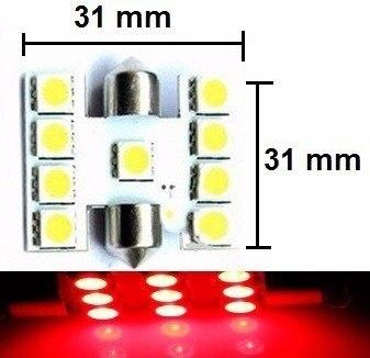 Kit 60 Lampada Torpedo C5w 9 Led Vermelho 31 Mm 5050 12v - Mfl Menor preço em Kit 60 Lampada Torpedo C5w 9 Led Vermelho 31 Mm 5050 12v - Mfl