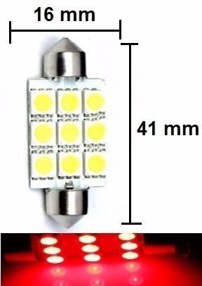 Kit 60 Lampada Torpedo C5w 9 Led Vermelho 41 Mm 5050 12v - Mfl é boa?