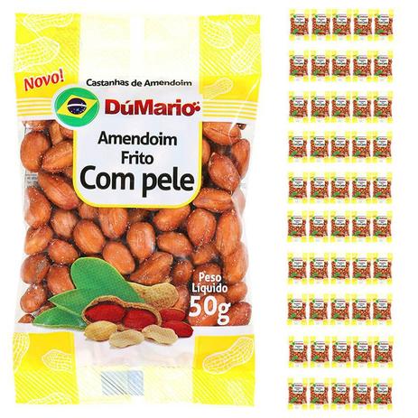 Kit 60 Pacotes Amendoim Frito com Casca Salgado 50 gramas - Amendoim dumario Menor preço em Kit 60 Pacotes Amendoim Frito com Casca Salgado 50 gramas - Amendoim dumario