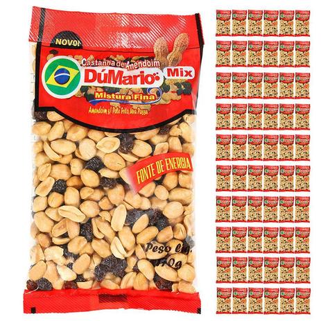 Kit 60 Pacotes Amendoim sem Casca com Uva Passa Salgado 170 gramas - Amendoim dumario Menor preço em Kit 60 Pacotes Amendoim sem Casca com Uva Passa Salgado 170 gramas - Amendoim dumario