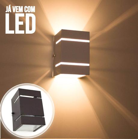 kit 6x Arandela 2 Focos Frisos Fachos Marrom + LED 7W 3000K luminária Externa Parede Muro St327 - Starlumen Menor preço em kit 6x Arandela 2 Focos Frisos Fachos Marrom + LED 7W 3000K luminária Externa Parede Muro St327 - Starlumen