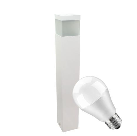 KIT 6X Poste luminária jardim balizador 50cm E27 branco + LED 12W branco frio st222 - Starlumen Menor preço em KIT 6X Poste luminária jardim balizador 50cm E27 branco + LED 12W branco frio st222 - Starlumen