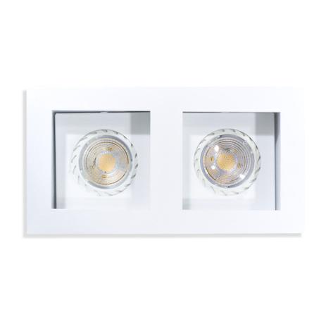 KIT 6X Spot Duplo Embutir Recuado Flat Orientável Gu10 Par16 St629 - Starlumen Menor preço em KIT 6X Spot Duplo Embutir Recuado Flat Orientável Gu10 Par16 St629 - Starlumen