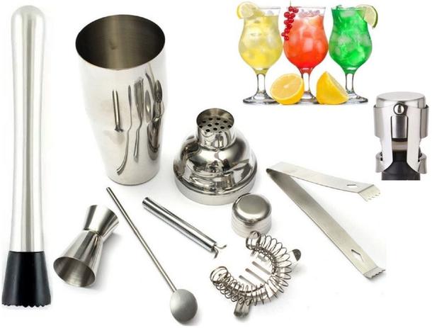 Kit 7 Bar Coqueteleira Socador Barman Inox Tampa Caipirinha - Home Menor preço em Kit 7 Bar Coqueteleira Socador Barman Inox Tampa Caipirinha - Home