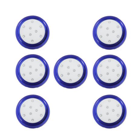Kit 7 Luminárias De Piscina 9w 80mm 12v Ip68 Led Azul Corpo Azul - Iluctron Menor preço em Kit 7 Luminárias De Piscina 9w 80mm 12v Ip68 Led Azul Corpo Azul - Iluctron