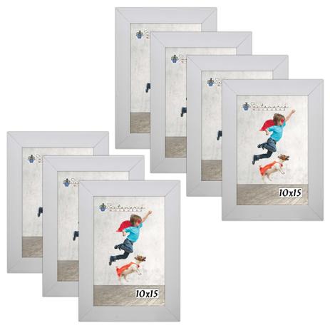 Kit 7 Molduras Porta Retrato 10X15 Branco - Santamaria molduras Menor preço em Kit 7 Molduras Porta Retrato 10X15 Branco - Santamaria molduras