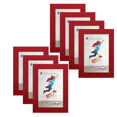 Kit 7 Molduras Porta Retrato 10X15 Vermelho - Santamaria molduras Menor preço em Kit 7 Molduras Porta Retrato 10X15 Vermelho - Santamaria molduras
